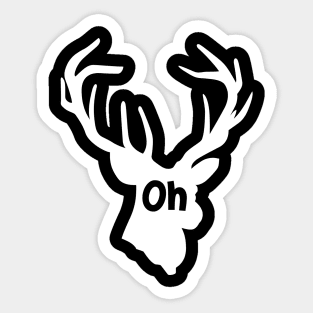 Oh Deer White Sticker